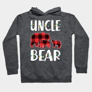 Uncle Bear Red Plaid Christmas Pajama Matching Family Gift Hoodie